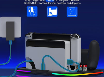Rgb Light Charging Dock For Switch Oled - Compact-1922443390637707269