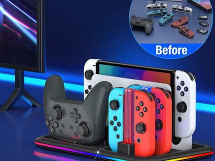 Rgb Light Charging Dock For Switch Oled - Compact-1922443390637707270