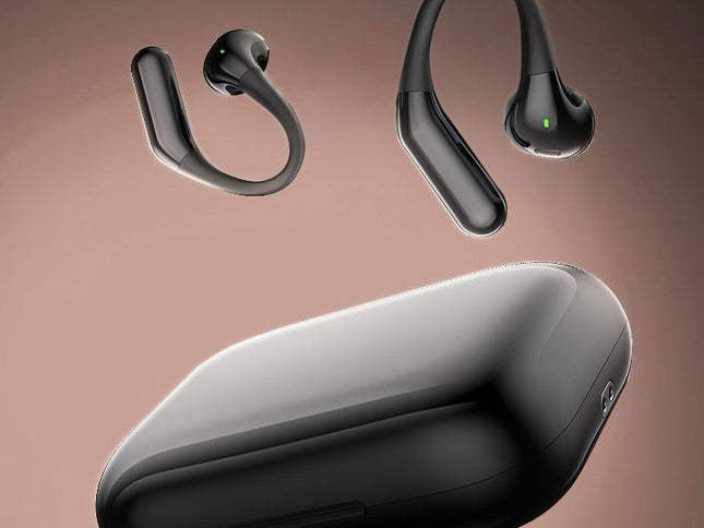 Wireless Half In-Ear Sports Earphones - Black-1915196694010662913
