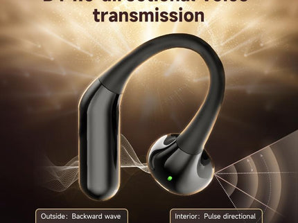 Wireless Half In-Ear Sports Earphones - Black-1915196694010662915