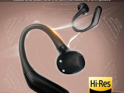Wireless Half In-Ear Sports Earphones - Black-1915196694010662918