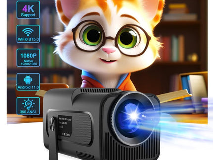 1080P 390 Lumens 4K Android 11 Projector With Wifi 6 And Bluetooth 5.0 - Supports Miracast Airplay And Dlna - Hy320-1915197820974010369