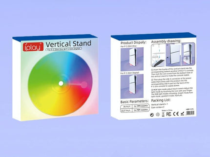 Vertical Storage Bracket For Ps5 Slim - Simple Rgb Colourful Transparent-1915196916178751496