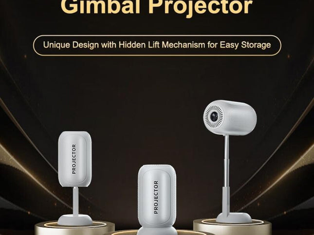 Android 11 Wifi6 4K Mini Projector With Hidden Lift And Gimbal - White-1915196657172090881