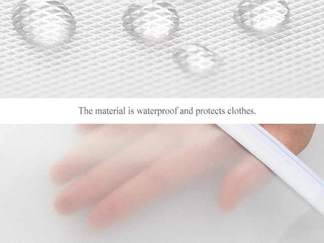 2-Pack Hanging Garment Storage Bags With Zipper - Clear-1915198092488085506