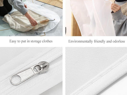 2-Pack Hanging Garment Storage Bags With Zipper - Clear-1915198092488085507
