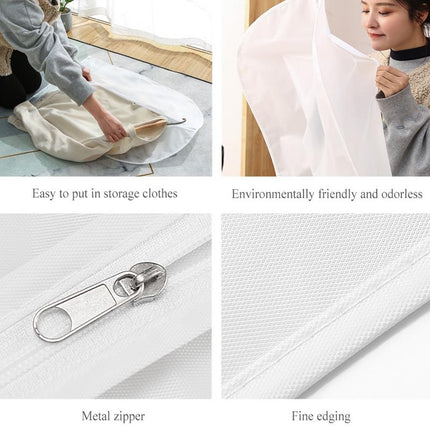 2-Pack Hanging Garment Storage Bags With Zipper - Clear-1915198092488085507