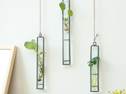 Charming Iron Art Glass Wall Hanging For Home Gardening - Small Size-1915198286361399298
