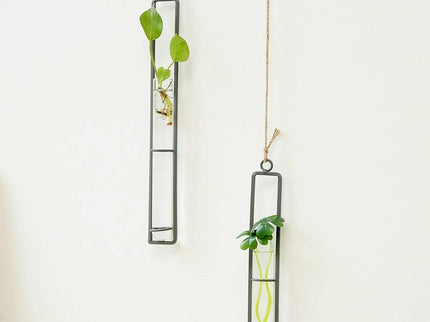 Charming Iron Art Glass Wall Hanging For Home Gardening - Bonsai Decor Accessory M-1915198109969944580