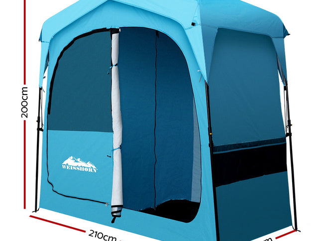 Weisshorn Double Camping Shower Toilet Tent Outdoor Fast Set Up Change Room