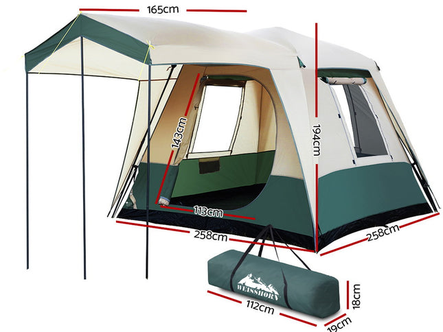 Weisshorn Instant Up Camping Tent 4 Person Pop up Tents Family Hiking Dome Camp