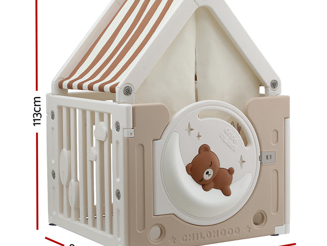 Keezi Kids Play Tent Playhouse Castle with Floor Mat 85CMX113CM