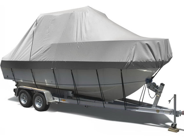 Seamanship Boat Cover 25-27ft Trailerable Jumbo Marine 600D Heavy Duty Grey