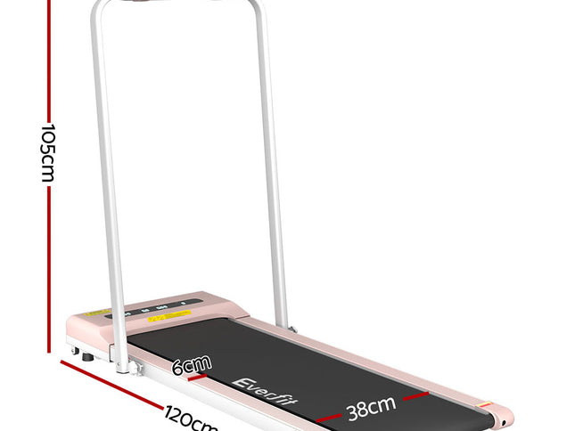 Everfit Treadmill Electric Walking Pad Under Desk Home Gym Fitness 380mm Pink