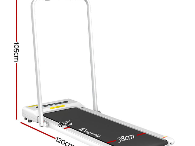 Everfit Treadmill Electric Walking Pad Under Desk Home Gym Fitness 380mm White