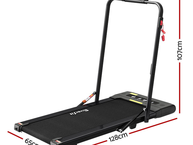 Everfit Treadmill Electric Walking Pad Under Desk Home Gym Fitness 400mm Black