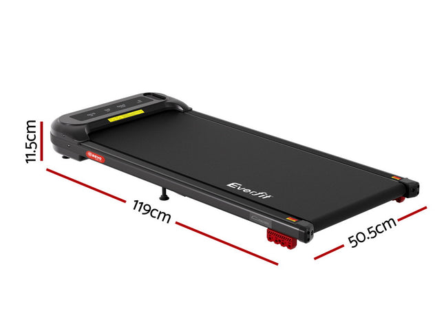 Everfit Treadmill Electric Walking Pad with Incline Under Desk Home Gym Black