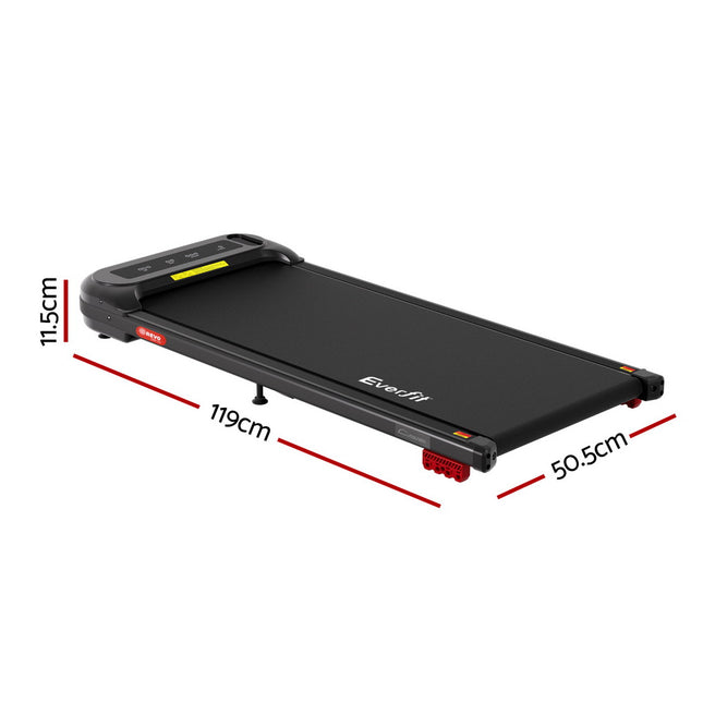 Everfit Treadmill Electric Walking Pad with Incline Under Desk Home Gym Black
