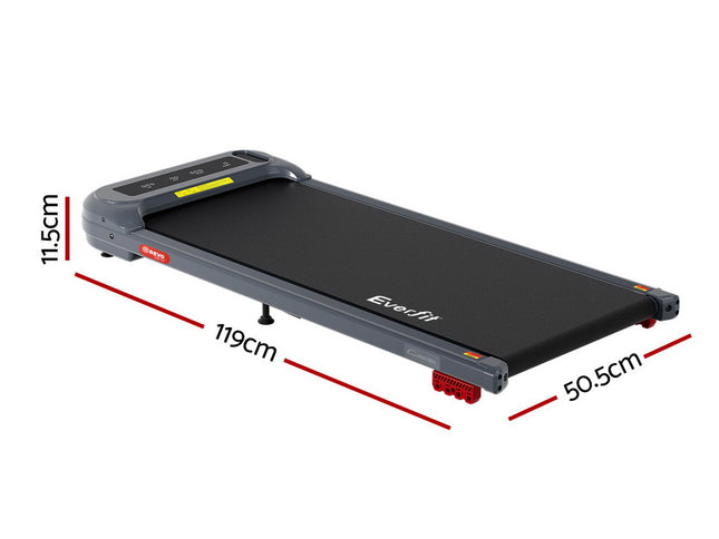 Everfit Treadmill Electric Walking Pad with Incline Under Desk Home Gym Grey