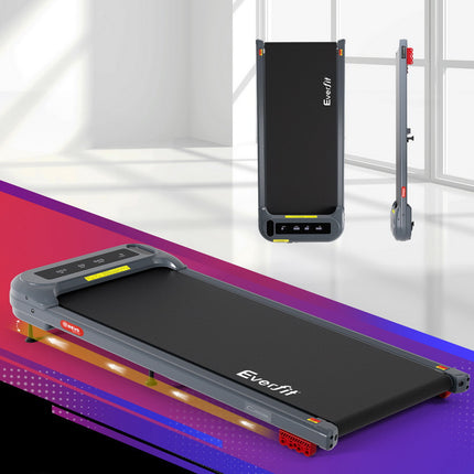 Everfit Treadmill Electric Walking Pad with Incline Under Desk Home Gym Grey