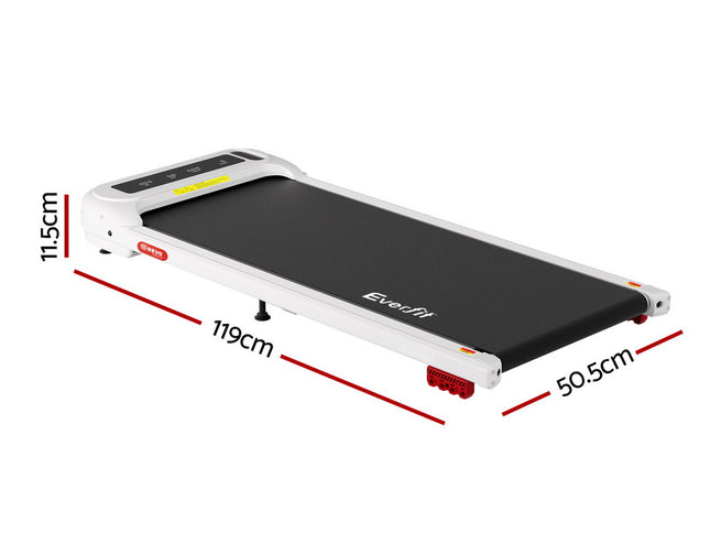 Everfit Treadmill Electric Walking Pad with Incline Under Desk Home Gym White