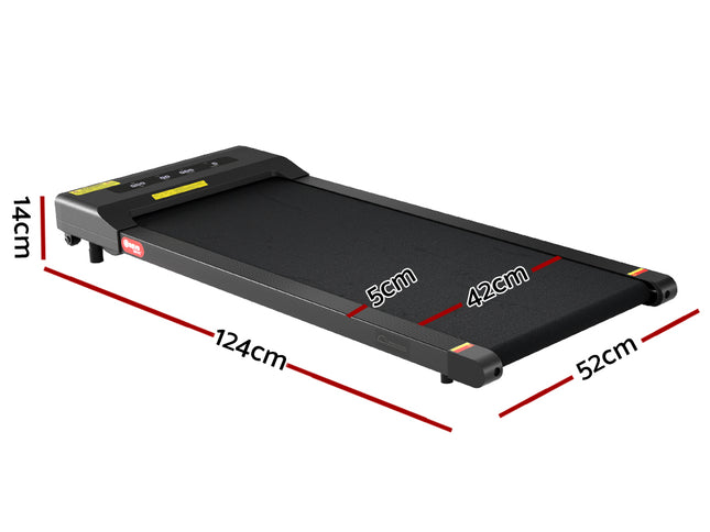 Everfit Treadmill Electric Walking Pad Under Desk Home Gym Fitness 400mm Black