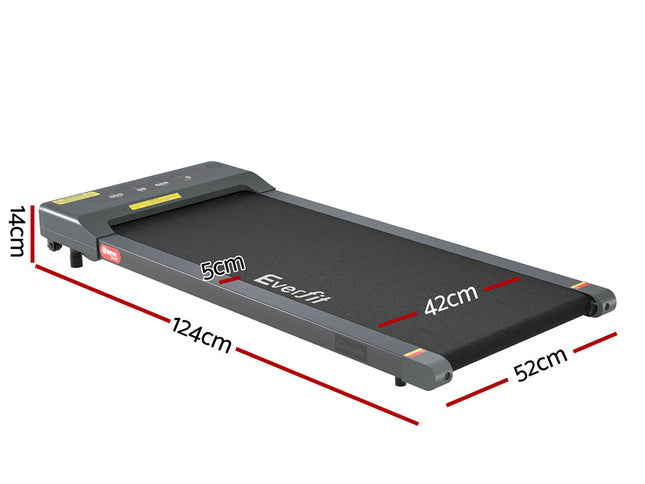 Everfit Treadmill Electric Walking Pad Under Desk Home Gym Fitness 400mm Grey