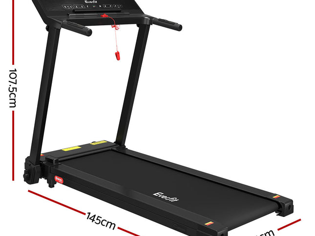 Everfit Treadmill Electric Home Gym Fitness Exercise Knob Foldable 420mm Black