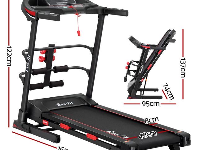 Everfit Treadmill Electric Home Gym Fitness Exercise Machine w/ Sit Up Bar 420mm