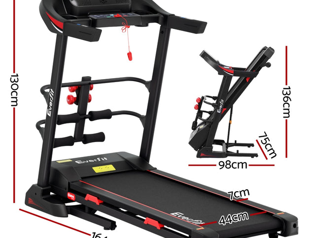 Everfit Treadmill Electric Home Gym Fitness Exercise Machine w/ Sit Up Bar 450mm