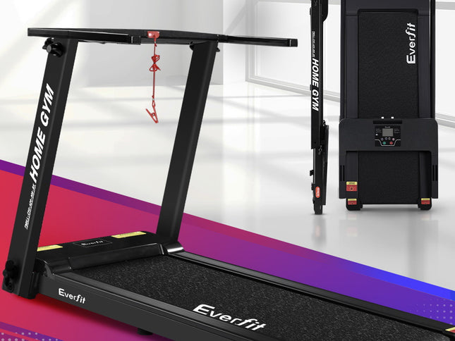 Everfit Treadmill Electric Home Gym Fitness Exercise Fully Foldable 420mm Black