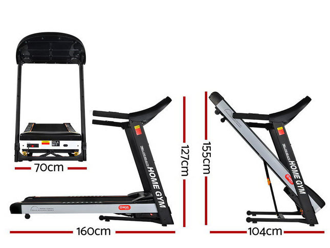 Everfit Treadmill Electric Auto Incline Home Gym Fitness Exercise Machine 450mm