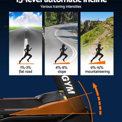 Everfit Treadmill Electric Auto Incline Home Gym Fitness Exercise Machine 480mm