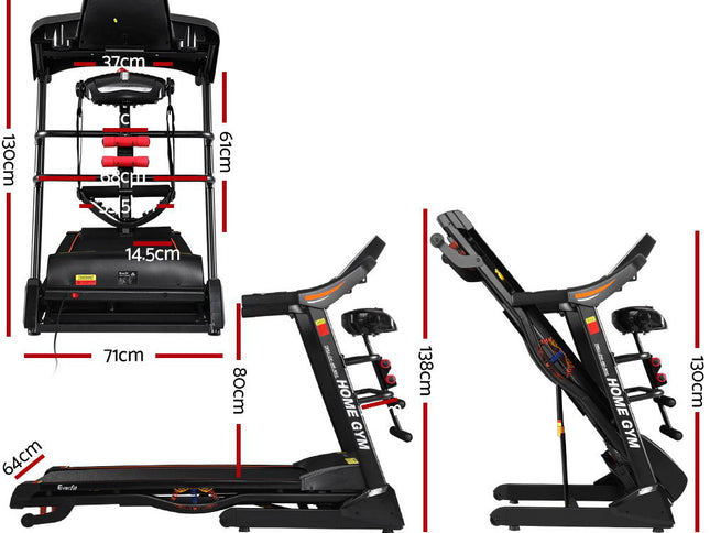 Everfit Treadmill Electric Home Gym Fitness Exercise Machine w/ Massager 480mm