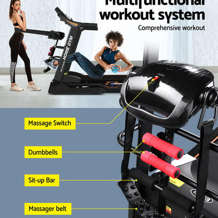 Everfit Treadmill Electric Home Gym Fitness Exercise Machine w/ Massager 480mm