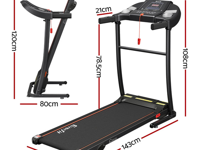 Everfit Treadmill Electric Home Gym Fitness Exercise Equipment Incline 400mm