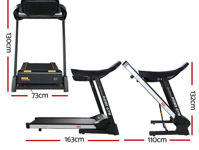 Everfit Treadmill Electric Auto Level Incline Home Gym Fitness Exercise 450mm