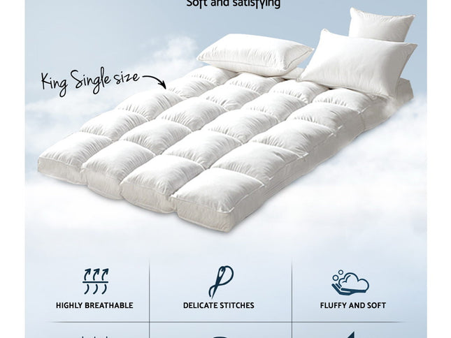Giselle Bedding Mattress Topper Pillowtop Bamboo King Single
