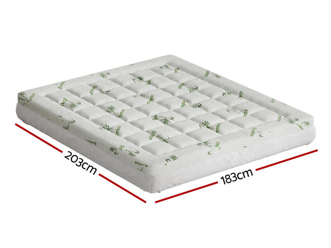 Giselle Bedding Mattress Topper Pillowtop Bamboo 7.5cm King