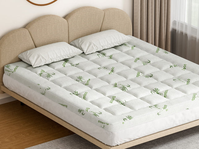 Giselle Bedding Mattress Topper Pillowtop Bamboo 7.5cm King