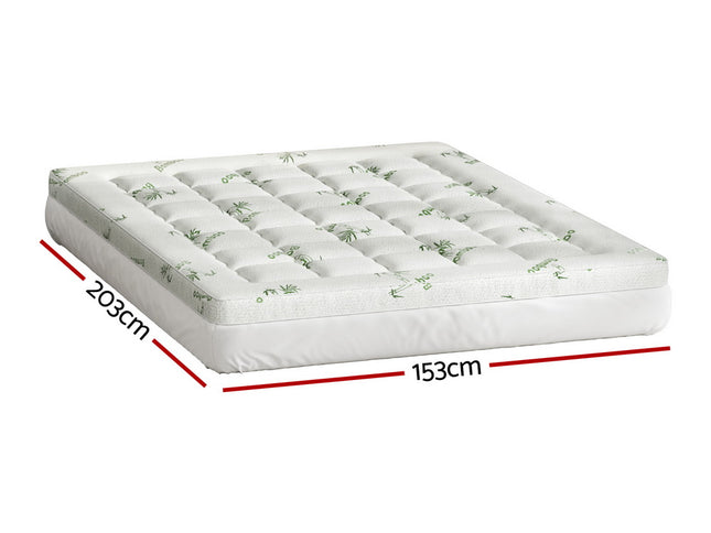 Giselle Bedding Mattress Topper Pillowtop Bamboo 7.5cm Queen