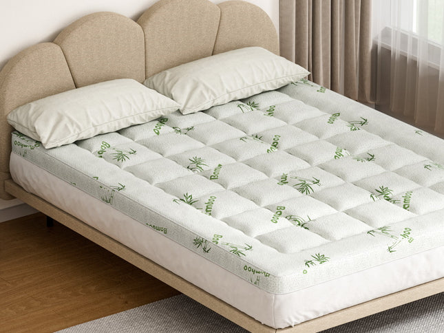 Giselle Bedding Mattress Topper Pillowtop Bamboo 7.5cm Queen