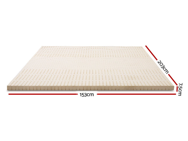 Giselle Bedding Latex Mattress Topper 7.5cm Queen