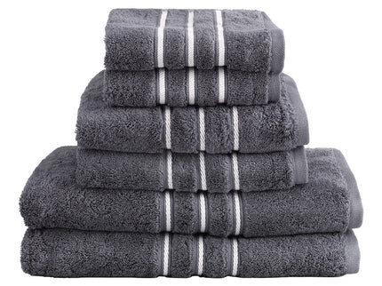 6 Pack Bath Towels Set Cotton Towel Grey