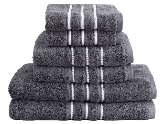 6 Pack Bath Towels Set Cotton Towel Grey