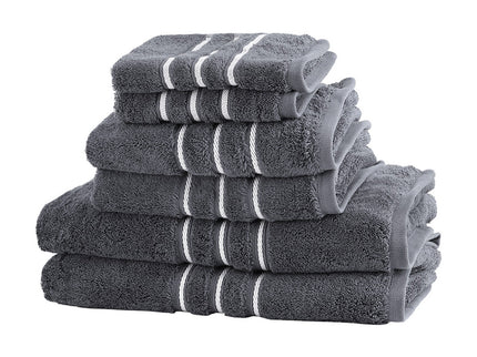 6 Pack Bath Towels Set Cotton Towel Grey