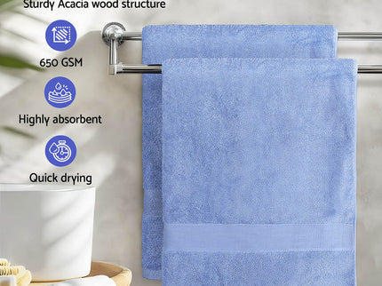 2 Pack Bath Sheets Set Cotton Extra Large Towel Blue