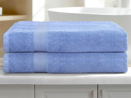 2 Pack Bath Sheets Set Cotton Extra Large Towel Blue
