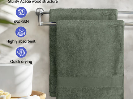 2 Pack Bath Sheets Set Cotton Extra Large Towel Green