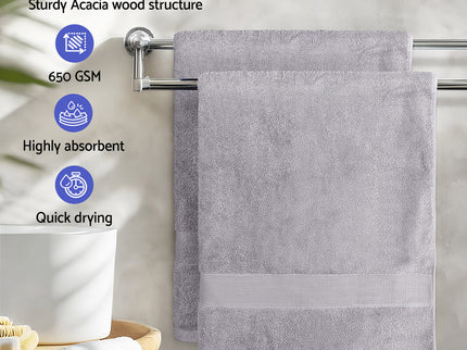 2 Pack Bath Sheets Set Cotton Extra Large Towel Grey